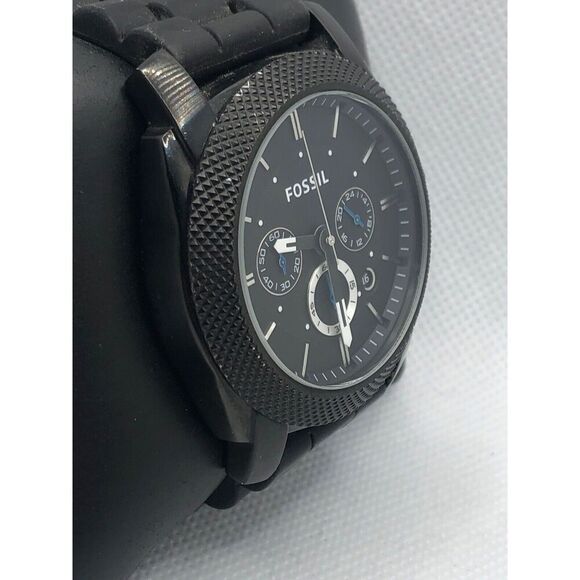 Fossil FS4487 Men's Silicone Analog Black Dial Quartz Genuine Wrist Watch LP342 - Picture 3 of 9